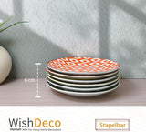 Piatti per torta, set da 6; piattini da dessert (15 cm); Piatti da insalata in porcellana; piatti colorati per la colazione; mini piatti per pasta, frutta, pane