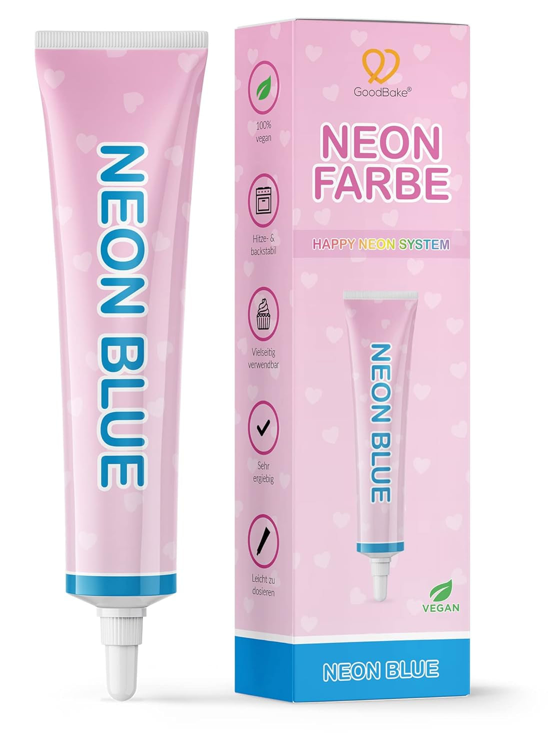 Goodbake Neonlebensmittelfarben 6 Farben Set – Intensive Lebensmittelfarbe – Lebensmittelfarbpaste – Zum Einfärben Von Torten, Fondant, Buttercreme Uvm. – Naty Shop 100% vegano Neon Blau