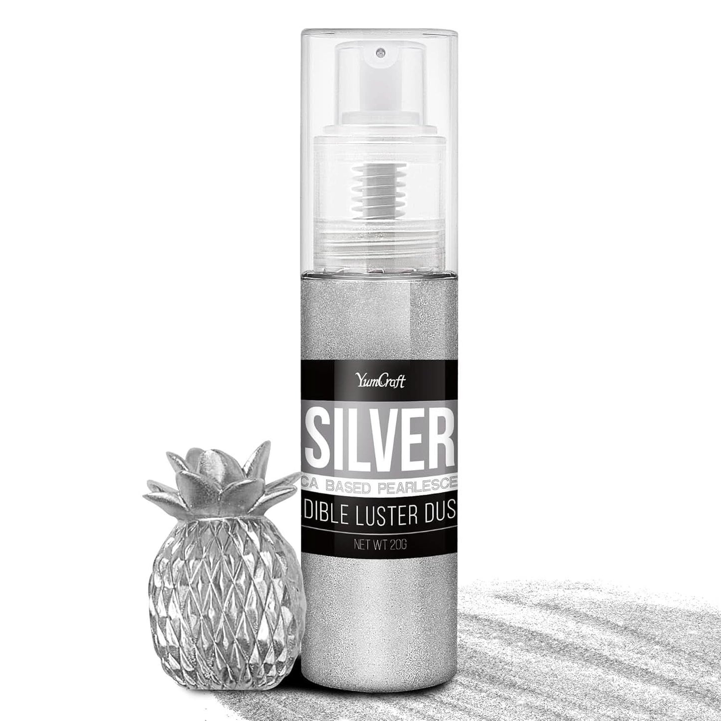 Spray commestibile glitterato, 20 grammi Naty Shop Silver