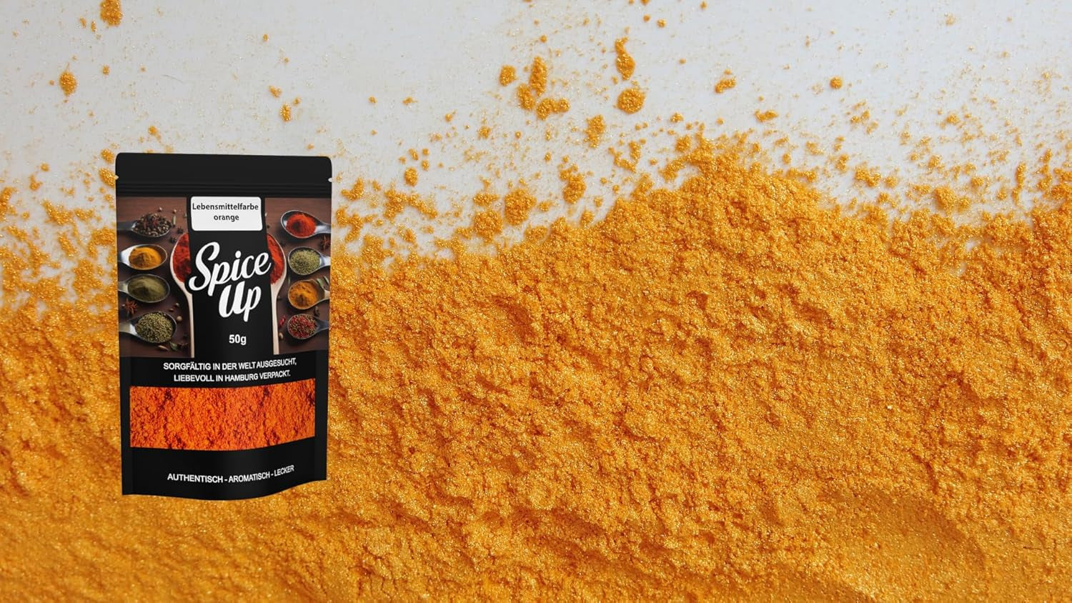 Spice up Colorante alimentare arancione 50G – Colorante alimentare arancione 50G – Polvere colorata brillante per idee in cucina e al forno – Per dessert, bevande, curry e decorazioni creative – Vegano e senza additivi artificiali