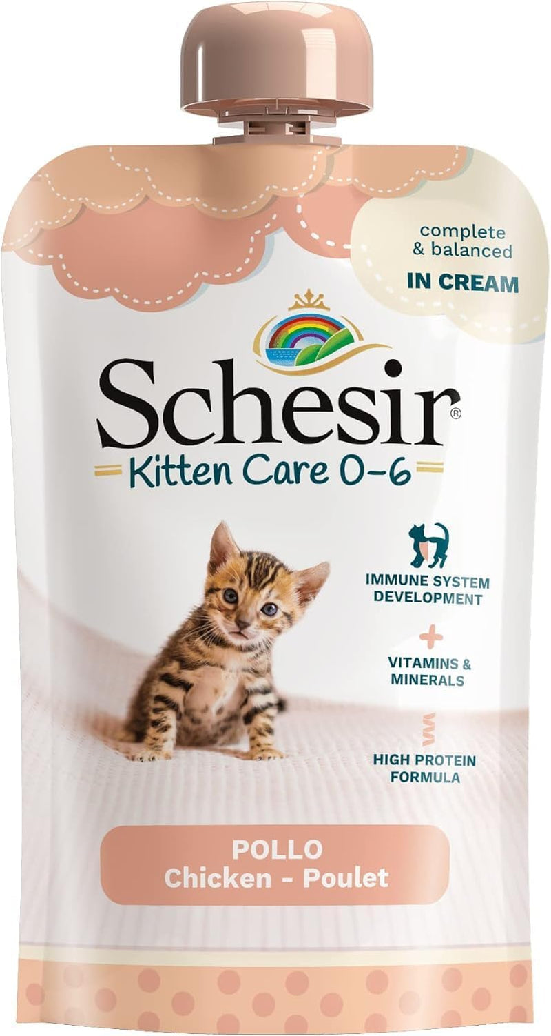 Alimento umido per gatti piccoli con crema di pollo e pollo - Alimento umido per gatti piccoli - Alimento umido per gatti con crema di pollo, senza cereali, ricco di proteine, vitamine e minerali (20 buste x 150 g)
