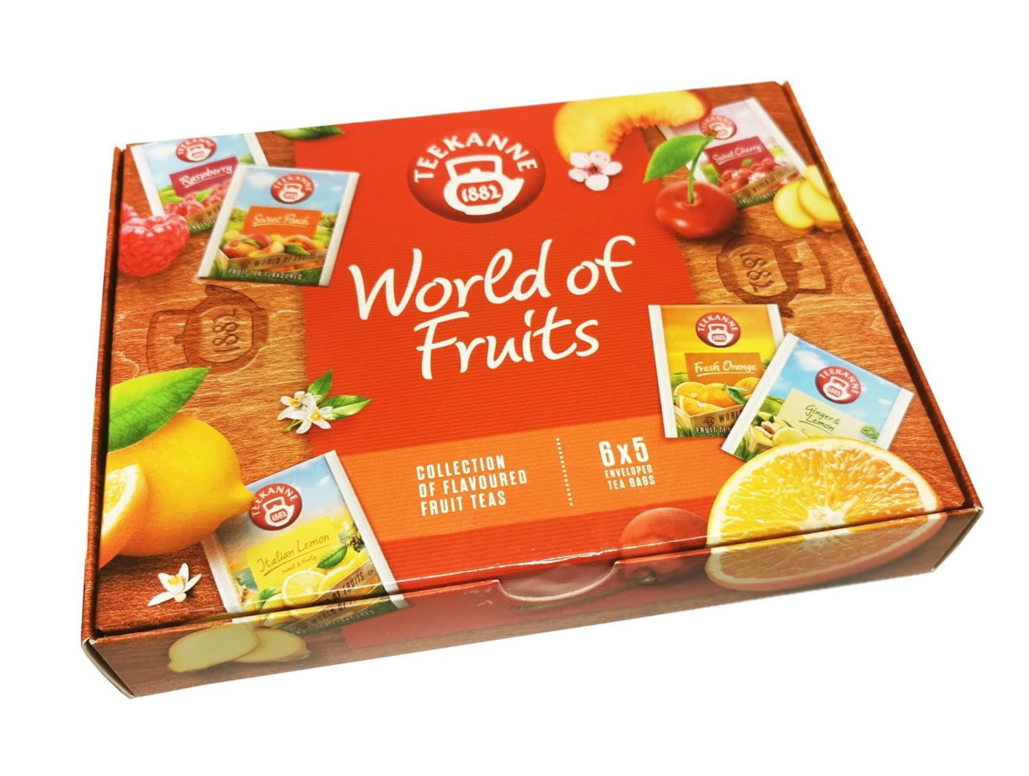 Teekanne World of Fruits (NUOVA EDIZIONE) - Scatola con selezione di tè alla frutta - 6 gusti * 5 bustine di tè