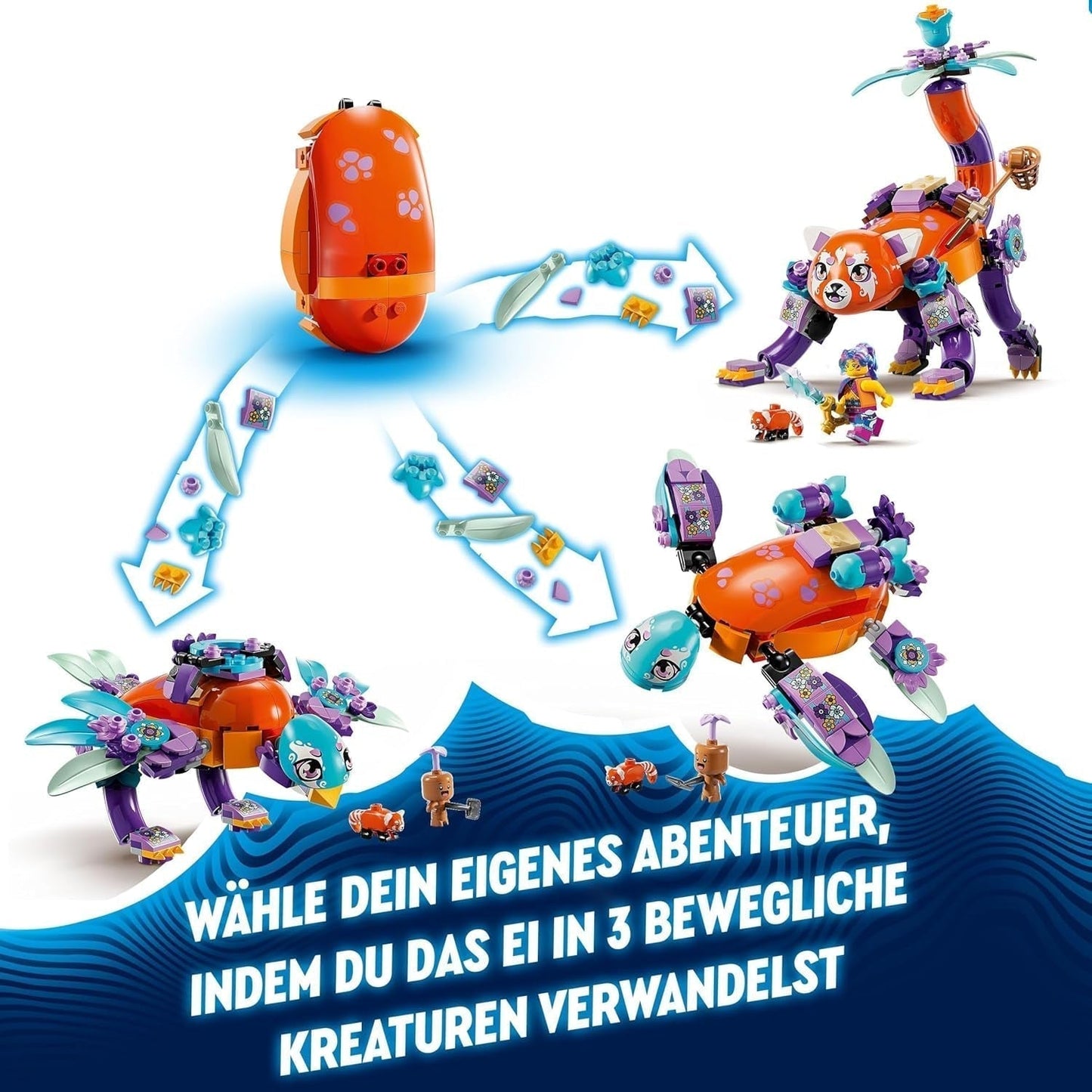 LEGO Dreamzzz 3-in-1 Izzies Animali da sogno, Uovo magico con minifigure di Izzy e Dizzy e figure di animali, Playset fantasy, Regalo per ragazze e ragazzi di 8 anni 71481 Set da costruzione Besuche den LEGO-Store