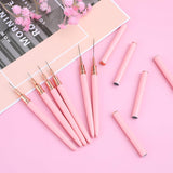 6 pezzi Liner Nailart Pinsel Nageldesign Pinsel Set Dünn Acryl Nagelpunkt-Zeichenwerkzeug Nägel Dünne Nagelpinsel Set Für Lange Linien, Dünne Details, Feines Zichnen 5/7/9/11/15/25 Mm（Rosa）
