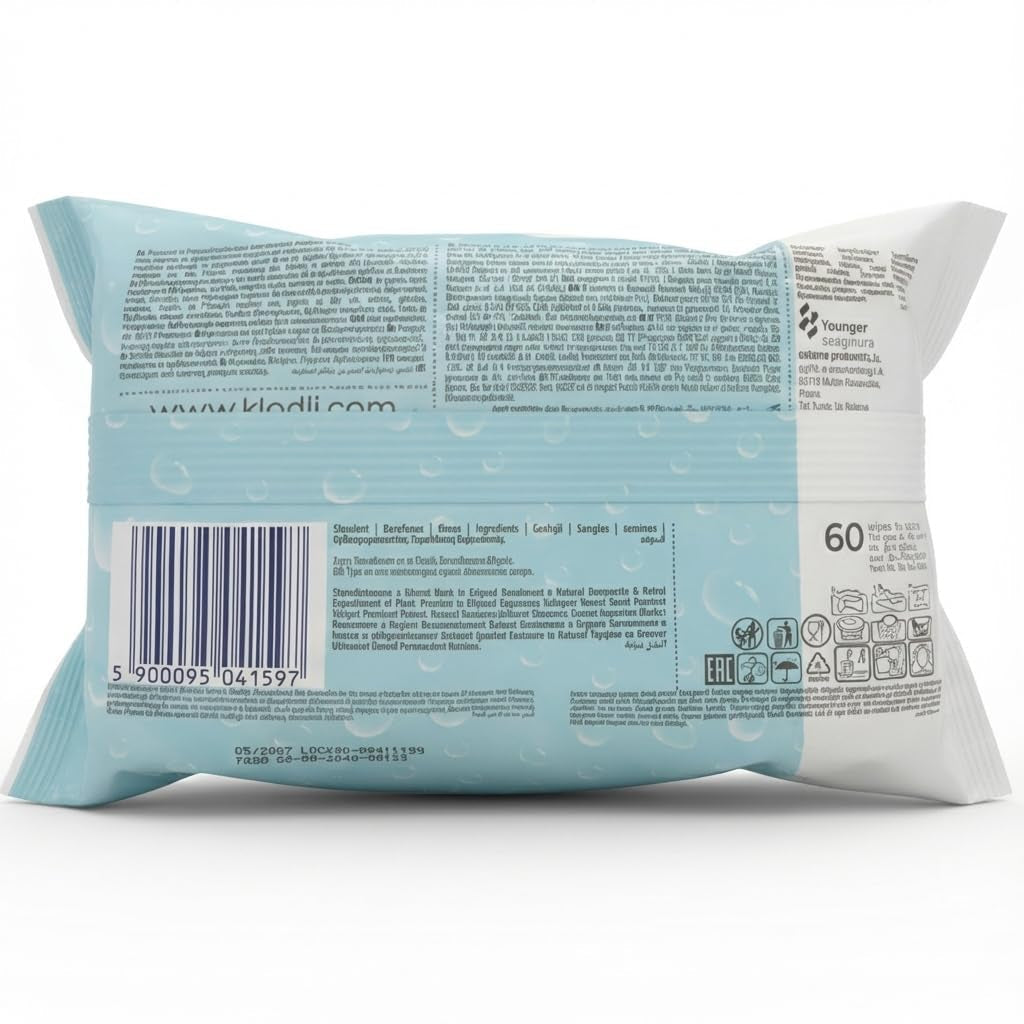 Salviettine umidificate Kindii Water Care - Aqua Baby Wipes - 100% viscosa, 99,9% acqua, estratto di pompelmo, dimensioni sciarpa 150x200, 100% biodegradabile, senza plastica, salviette detergenti per pelli sensibili