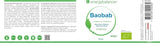 Baobab in polvere biologica - vitamina C, calcio, magnesio, potassio, 400 grammi Aromas Naty Shop