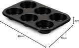 , Forma 6 muffin 18,5x27cm, nere Stampi e teglie per pasticceria Naty Shop