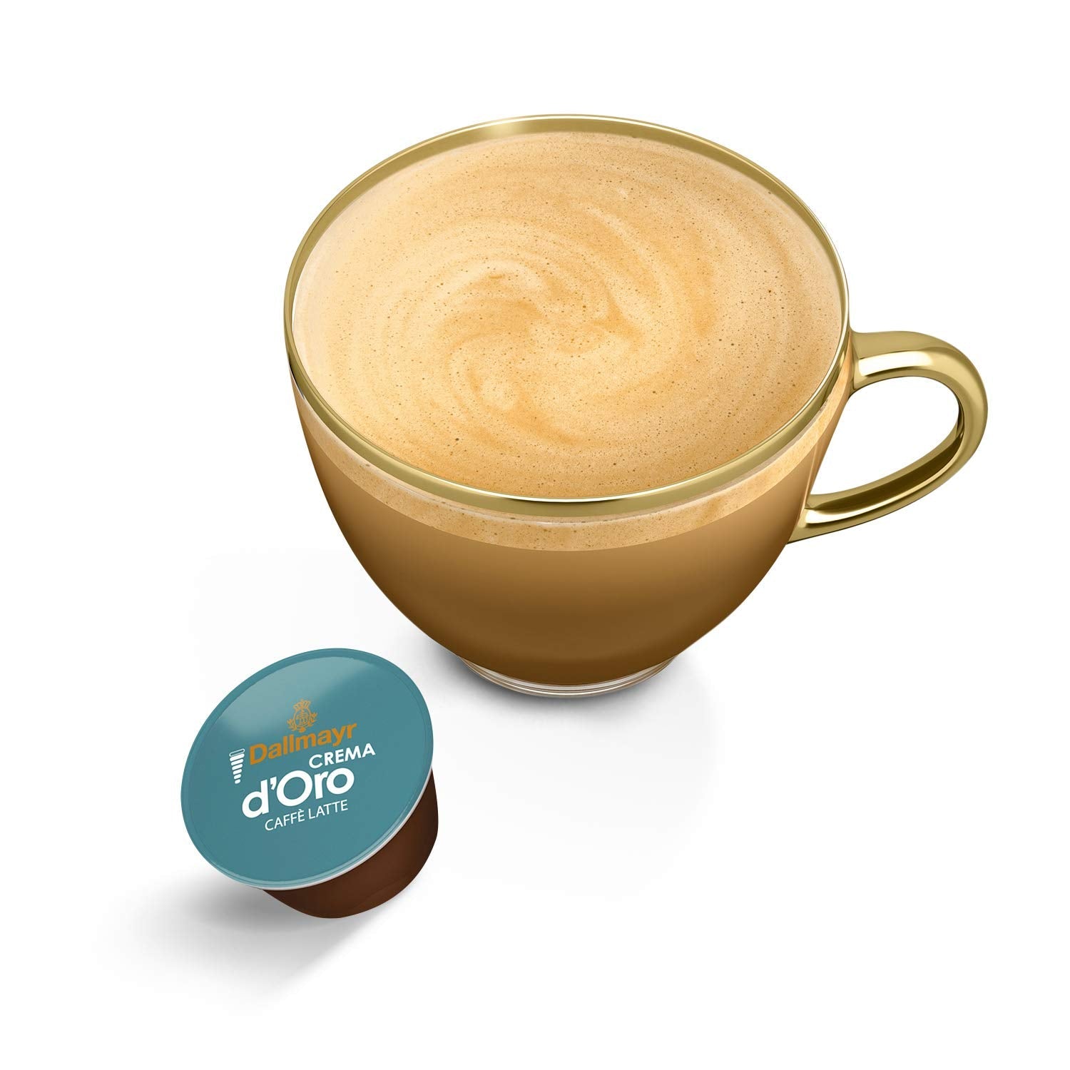 NESCAFÉ Dolce Gusto Dallmayr Prodomo, XXL-Vorratsbox, 90 Kaffeekapseln (3 x 30 Kapseln) e Dallmayr Crema d'Oro Caffè Latte (48 Kaffeekapseln, 48 Getränke, cremig&ausgefungen) Confezione da 3 (3 x 16 Kapseln)
