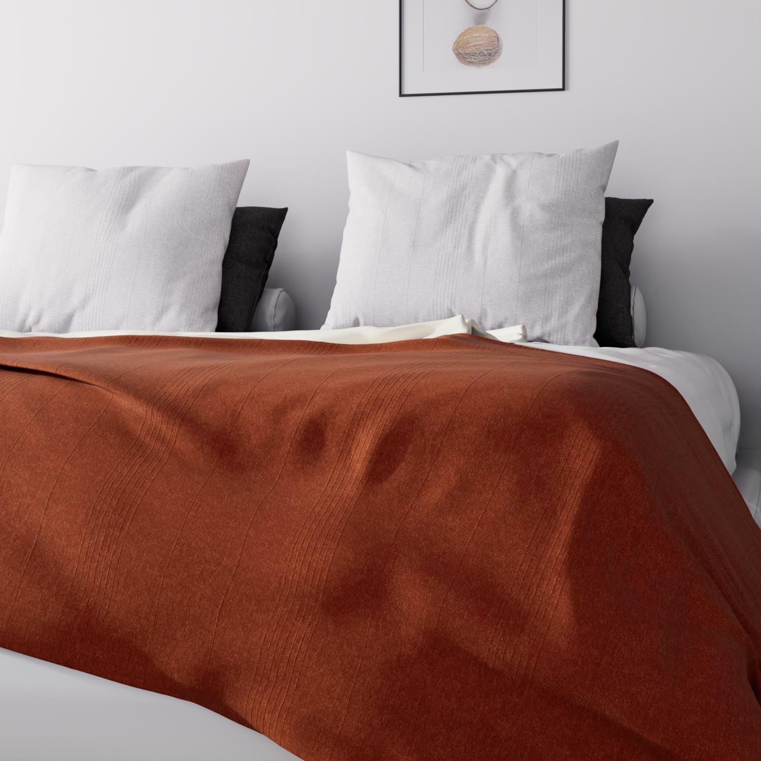 Soleil D'Ocre, Adele, copriletto, copridivano, cotone, rosso mattone, 220 X 240 Cm Letti e coperte Besuche den Soleil d'ocre-Store
