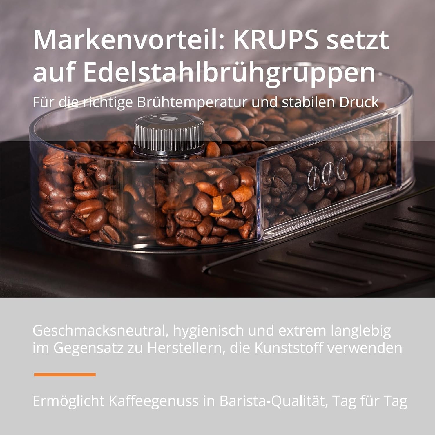 Macchina per caffè espresso automatica KRUPS Arabica Picto, design compatto, facile da usare, controllo rotativo regolabile intuitivo, montalatte, funzione 2 tazze, macchina per caffè espresso, nero, EA810870