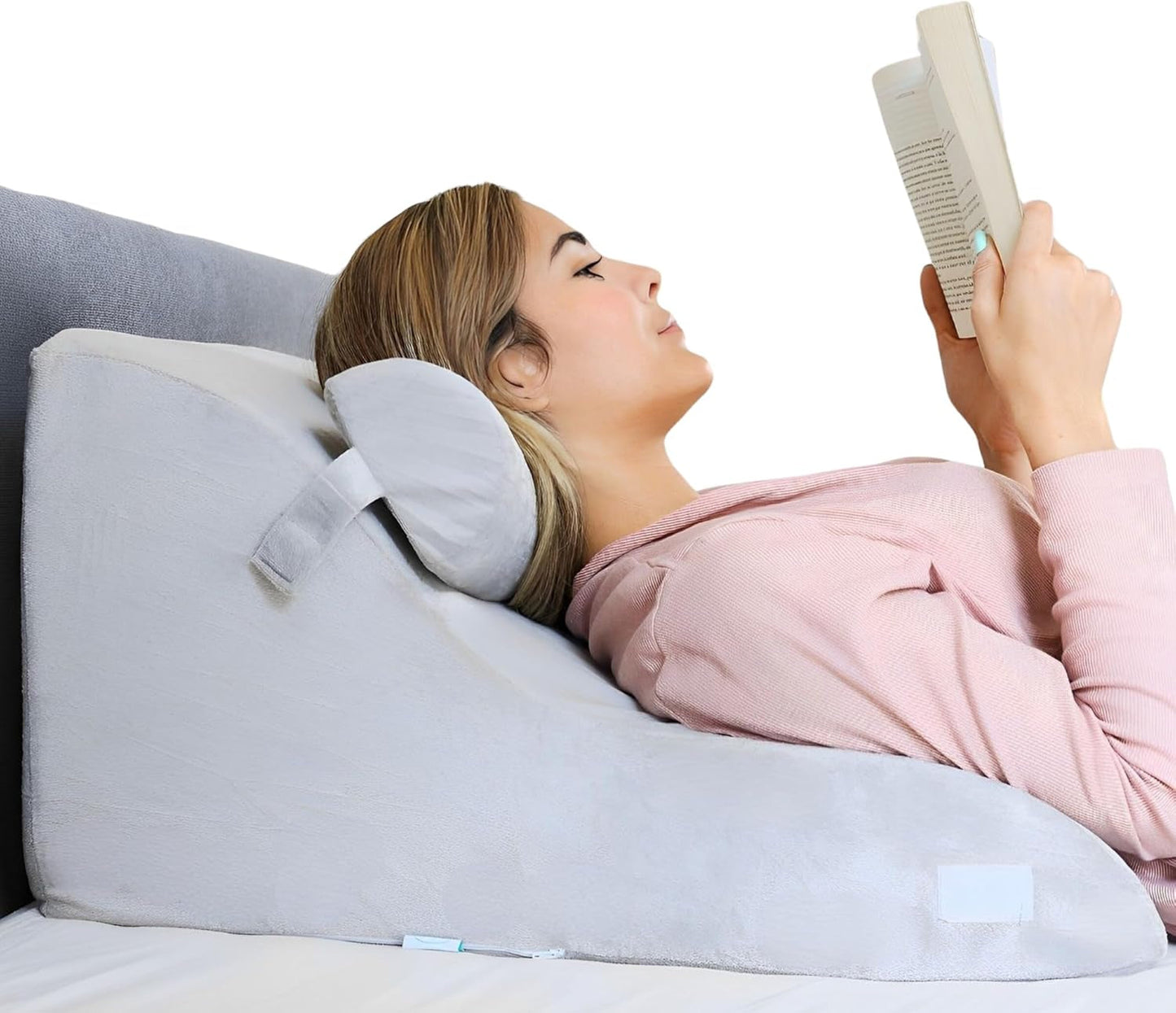 Cuscino da lettura in memory foam | Cuscino schienale ergonomico e cuneo per letto, divano e divano | Cuscino di sostegno ortopedico per dolori alla schiena e tensioni