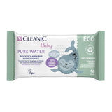 Salviettine umidificate Cleanic Baby Eco Pure Water – (1 x 50 pz.) Salviette umidificate per bambini e neonati – senza profumo, lavabili, pelle sensibile – 50 pz.