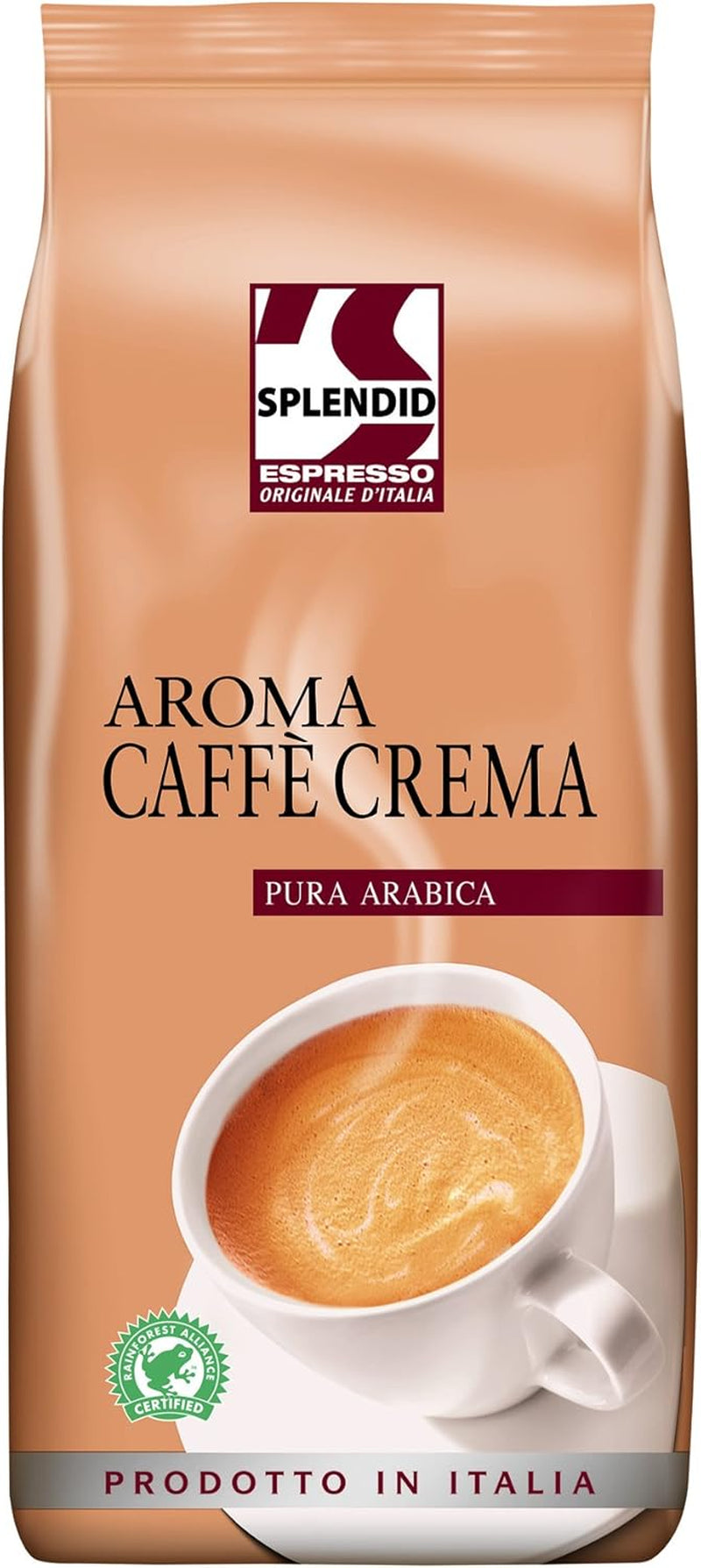 Splendid Aroma Caffe Crema - 8 chicchi di caffè interi x 1 kg, 100% Arabica