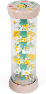 Janod - Rainmaker in legno - Collezione Pure - Giocattolo per neonati e bambini piccoli - Sviluppo delle capacità motorie fini Stimolazione visiva e acustica - Colore a base d'acqua - Dai 6 mesi, J05193 Baby Toys Naty Shop
