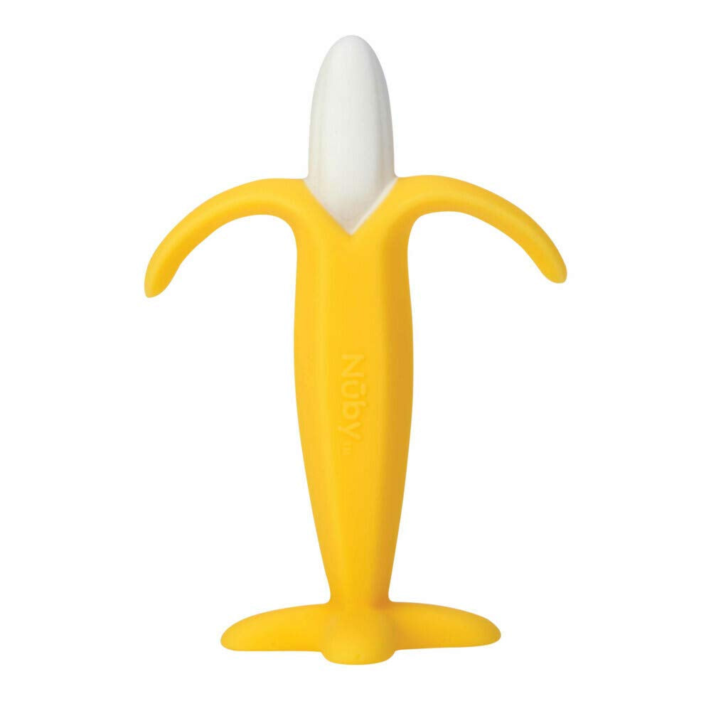 Nuby Nûby - Aiuto per la dentizione alla banana - 3 mesi+, Giallo, 1 pezzo (1 confezione)