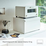 Yamazaki 4352 TOWER Cestino per il pane, bianco, acciaio, minimalista, 40 x 34,5 x 24 cm Contenitori per alimenti Naty Shop