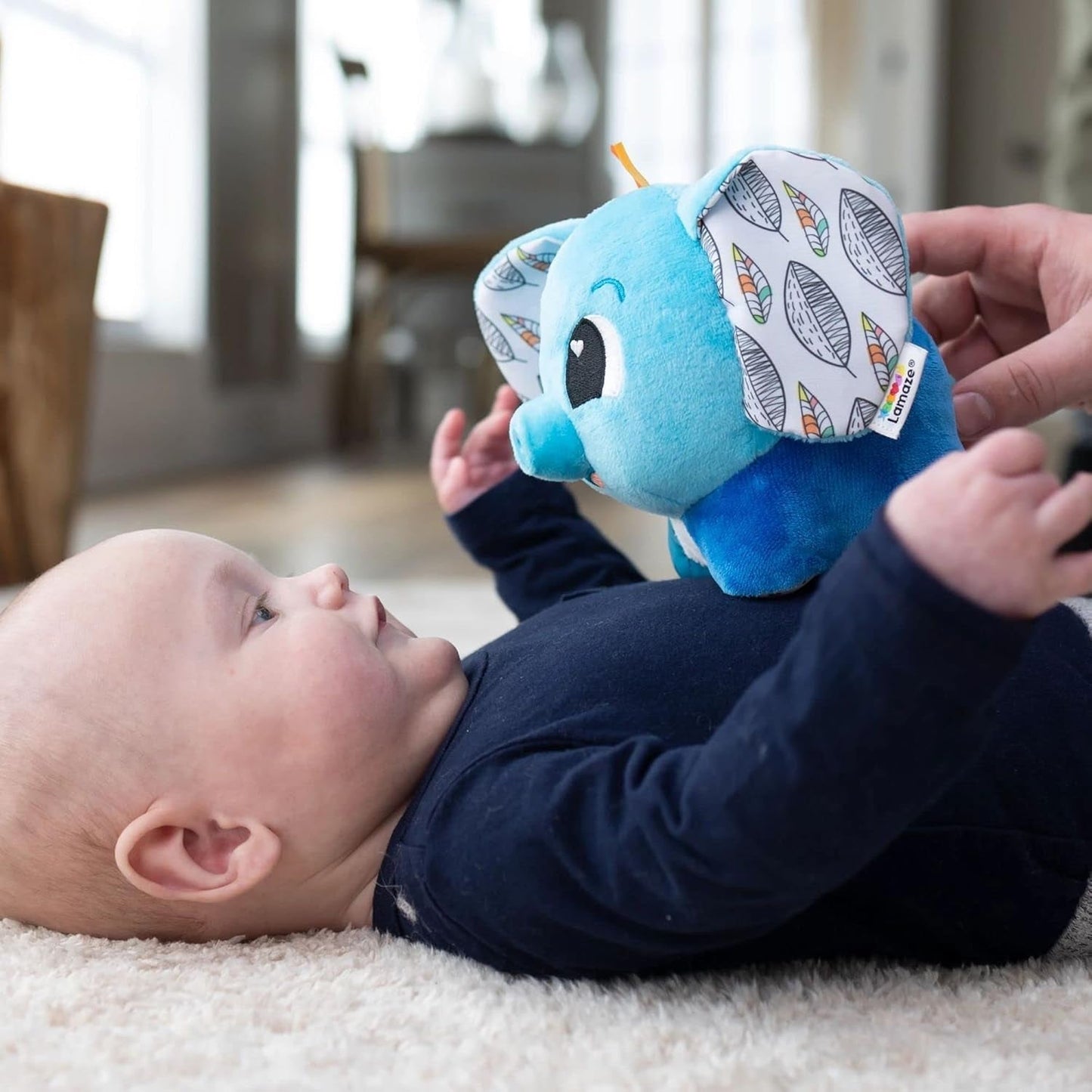 LAMAZE Elefante Puffaboo, Giocattolo per neonato, Giocattolo sensoriale per bambini, Regalo per neo genitori, Giocattolo per lo sviluppo per ragazzi e ragazze di 3 mesi, L27467 Baby Toys Naty Shop