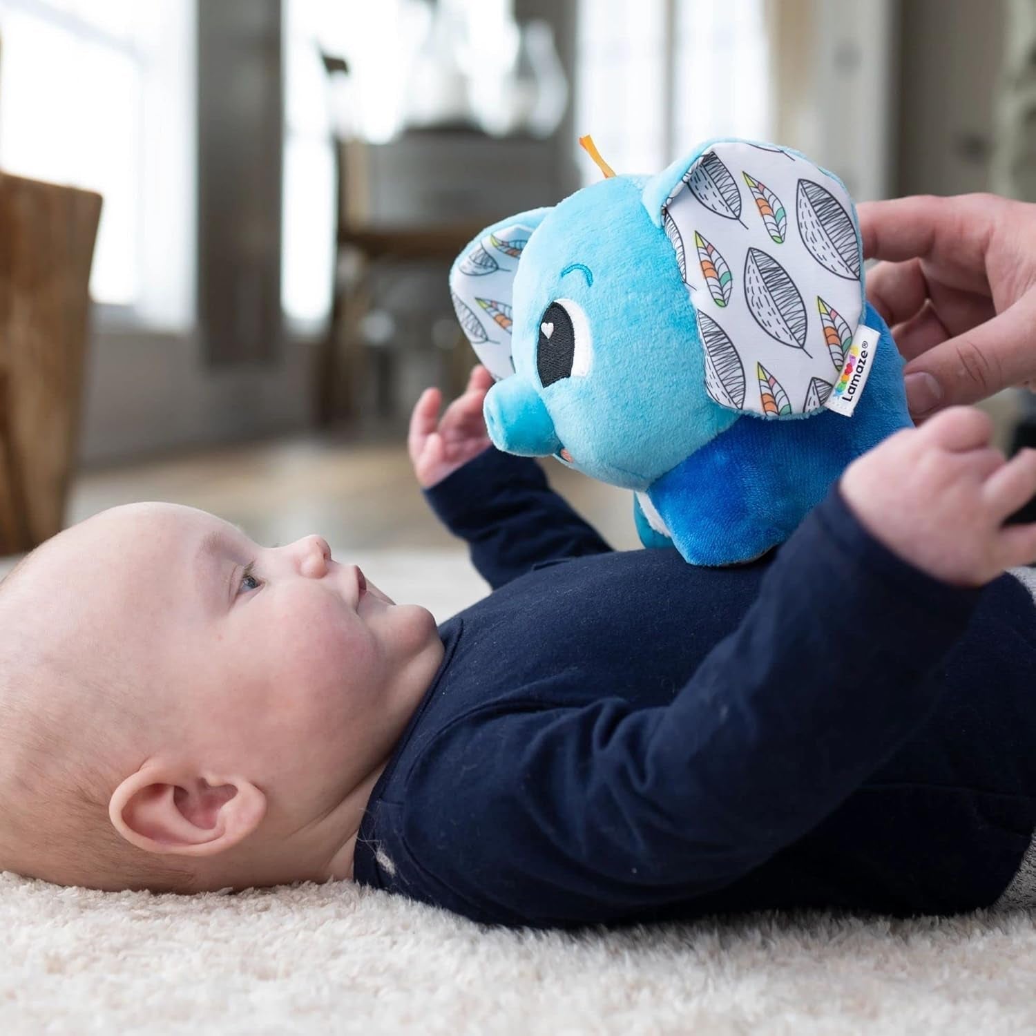 LAMAZE Elefante Puffaboo, Giocattolo per neonato, Giocattolo sensoriale per bambini, Regalo per neo genitori, Giocattolo per lo sviluppo per ragazzi e ragazze di 3 mesi, L27467 Baby Toys Naty Shop