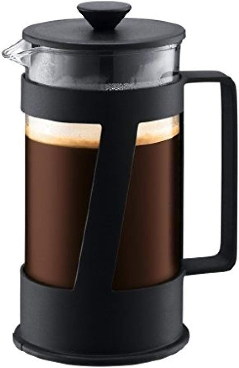 Caffettiera Bodum CREMA (sistema French Press, filtro permanente in acciaio inossidabile, tappo di sicurezza, 0,5 litri) nera