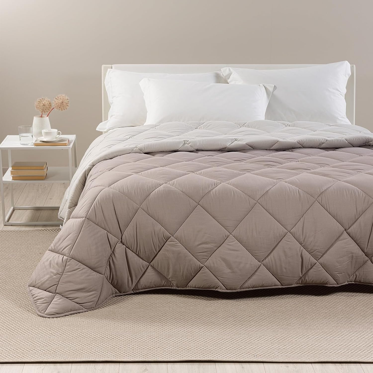 Caleffi Trapunta Invernale Letto Matrimoniale 260X265 Cm Trapunta Matrimoniale Invernale in Microfibra Morbida Confortevole Imbottita Resistente Lavabile Antiallergica Made in Naty Shop Trapunte e Trapunte Nocciola 260X265