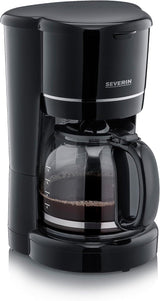 Macchina per caffè espresso compatta SEVERIN, caffè aromatico con macchina da caffè fino a 4 tazze, macchina per caffè espresso con filtro e filtro oscillante permanente, acciaio inossidabile/nero, KA 4808