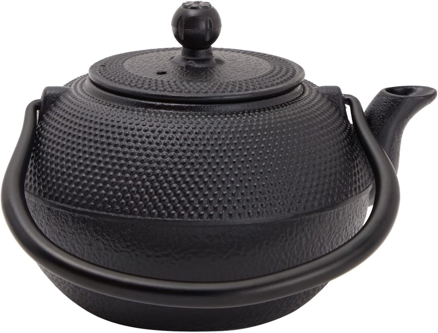Juvale Set da tè giapponese con teiera in ghisa (1200 ml), piattino e 2 tazze, set da tè stile Tetsubin, nero