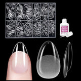 Unghie finte corte Ballerina 500 pezzi Colla su 12 misure Unghie artificiali Punte per unghie corte in gel morbido con copertura completa per unghie in gel Corte S