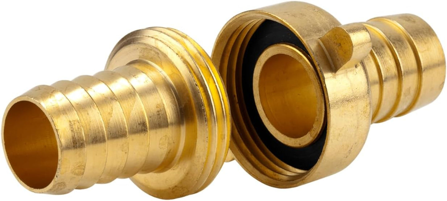 Gardena Raccordo per tubo in ottone, 3 pezzi: raccordo di prolunga per tubo, filettatura 33,3 mm (G 1 pollice), per tubi da 19 mm (3/4 pollici) (7152-20)