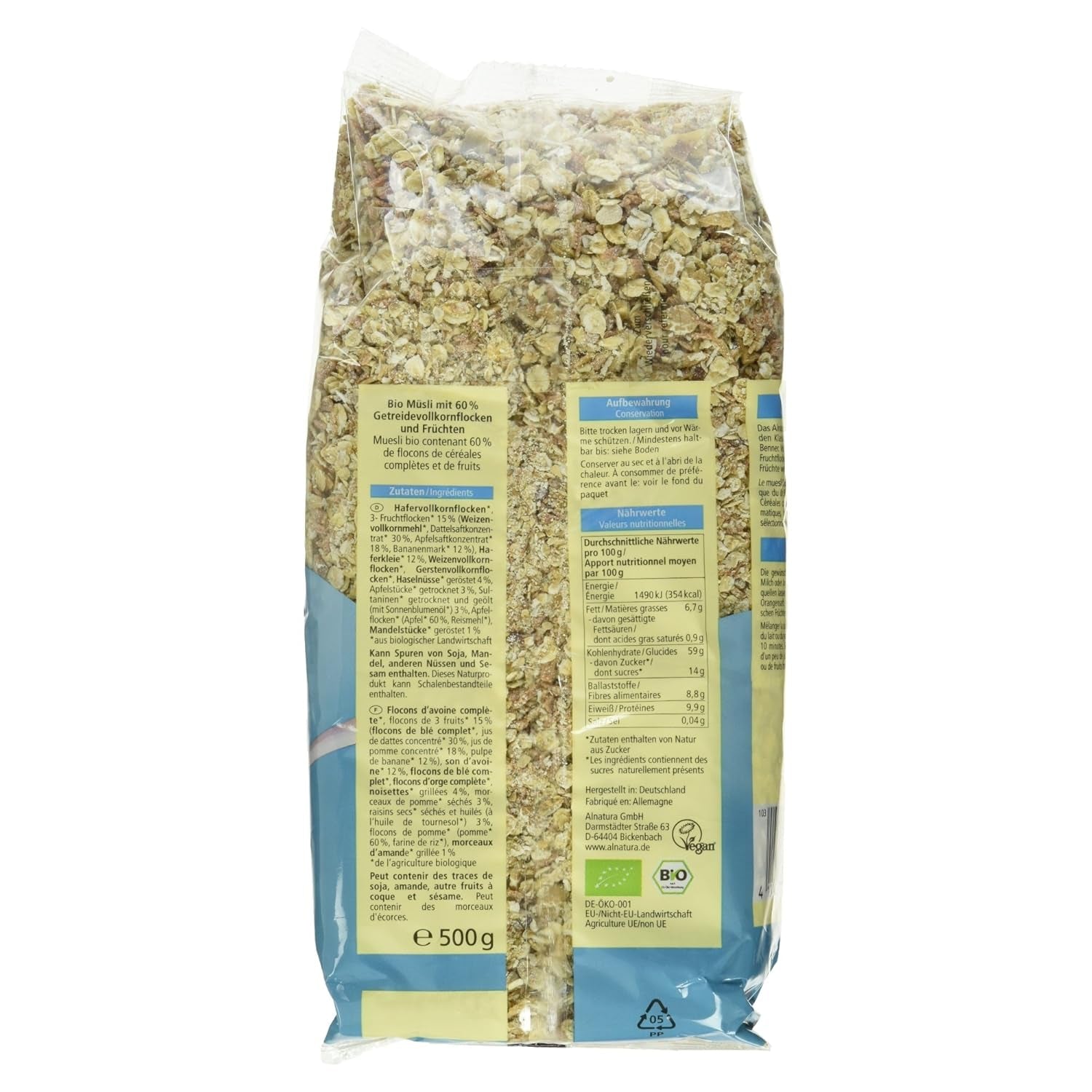 Muesli Bircher biologico, vegano (1 x 500 g)