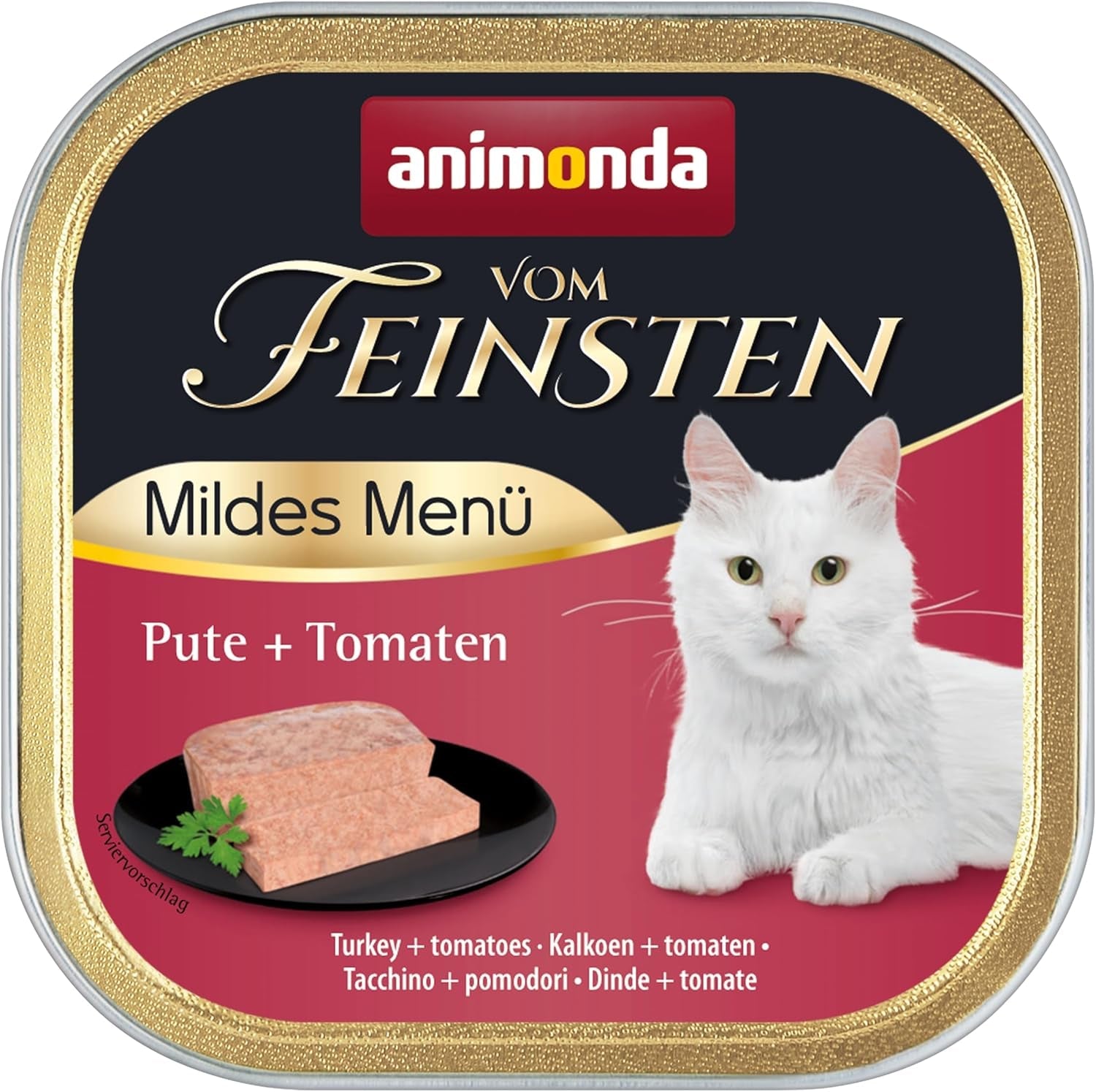 animonda vom Feinsten Mild Menu Mild Variety (32 x 100g), cibo umido per gatti senza cereali e senza zucchero, cibo facilmente digeribile con carne di tacchino