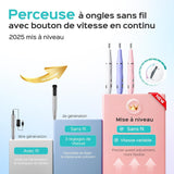 COSLUS Nagelfräser Kabellos Tragbar Für Gelnägel: Elektrische Nagelfeile Stufenlos Geschwindigkeitregelung Für Maniküre Pedicüre und Acrylnägel Plastik Nail Drill Für Anfänger & Nagelstudio Zuhause