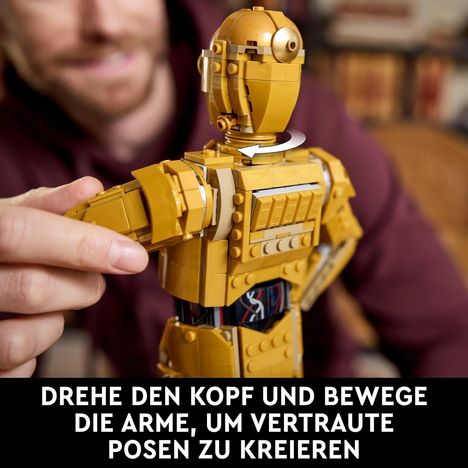 LEGO Star Wars C-3PO B, Droide costruibile, Modello da collezionare, costruire ed esporre, Idea regalo nostalgica per adulti e fan, Pezzo da collezione, Fantasy Playset 75398 Building Sets Besuche den LEGO-Store
