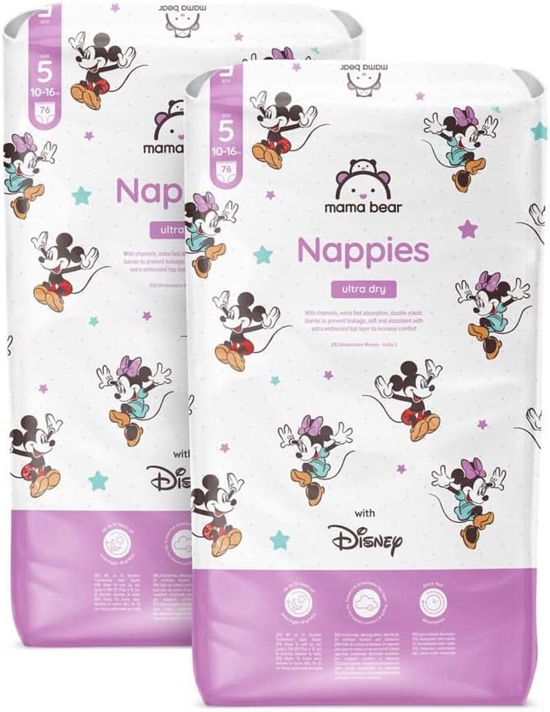 Pannolini Mama Bear Disney Ultra Dry taglia 4 (8-14 kg), bianco, 84 pezzi (1 confezione)