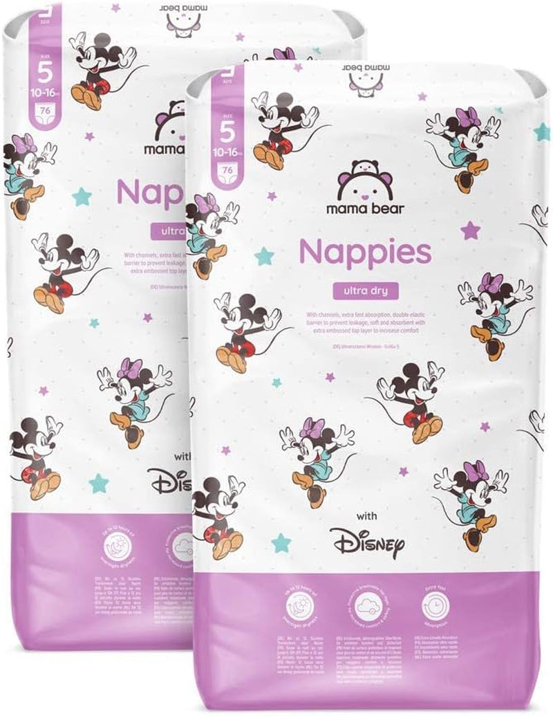 Marchio Amazon: Mama Bear Disney Pannolini Ultra Dry, taglia 3 (4-9 kg) - Scatola mensile, bianco, 172 pezzi (2 confezioni da 86)