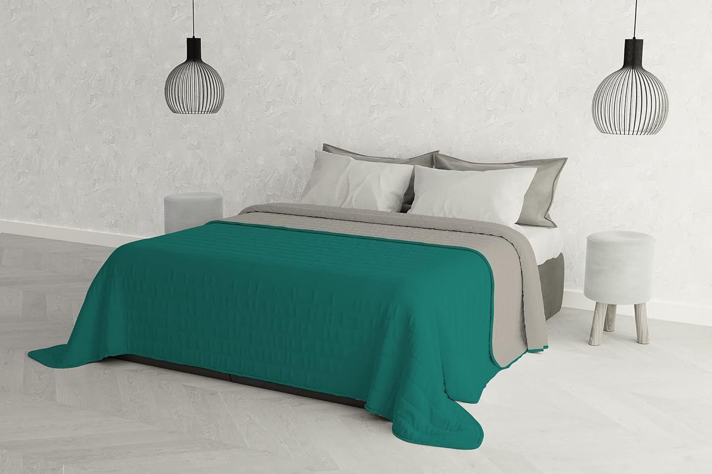 Biancheria da letto italiana Estivo letto singolo, lino, Acqua, 170 X 270 Cm Piumini e trapunte Naty Shop Acqua/grigio 260 X 270 Cm