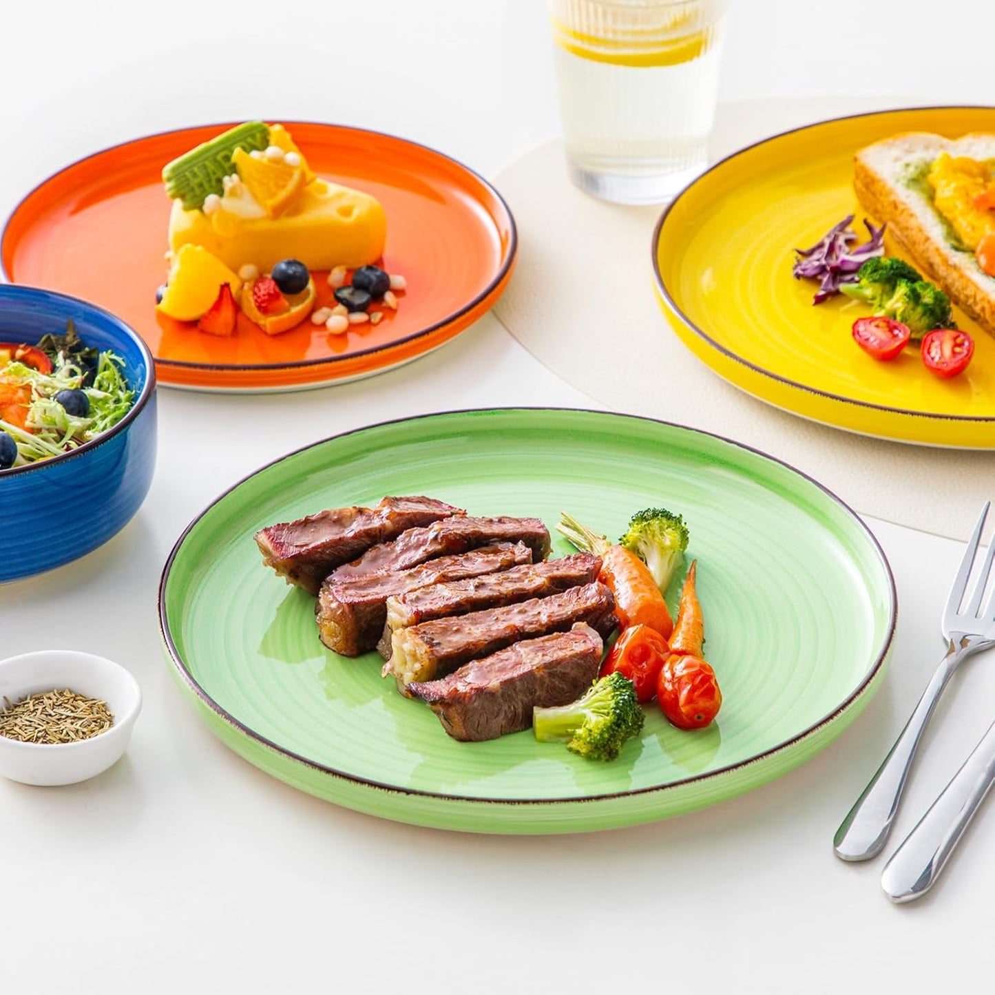 Servizio Piatti 6 Persone Vancasso Bonita Servizio Piatti In Gres 18 Pezzi Set Ciotole E Piatti Servizio Rotondo Combinazione Di 6 Piatti Piani Piatti Da Insalata E Ciotole Ciascuno