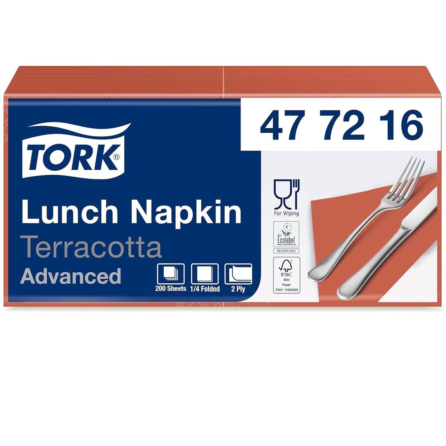 Tork 477840 Tovaglioli pranzo color lime / Tovaglioli a 2 veli per piccoli pasti o snack / Qualità avanzata / Tovaglioli di carta 10 X 200 (2000) / 32,6 X 33 cm (L X P) / Piega 1/4