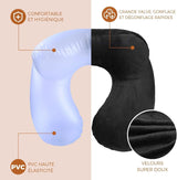 Cuscino da viaggio gonfiabile, cuscino da viaggio con maschera per dormire + tappi per le orecchie + borsa per il trasporto, super leggero e portatile, ideale per aereo, auto, casa, ufficio, cuscini da viaggio neri Naty Shop