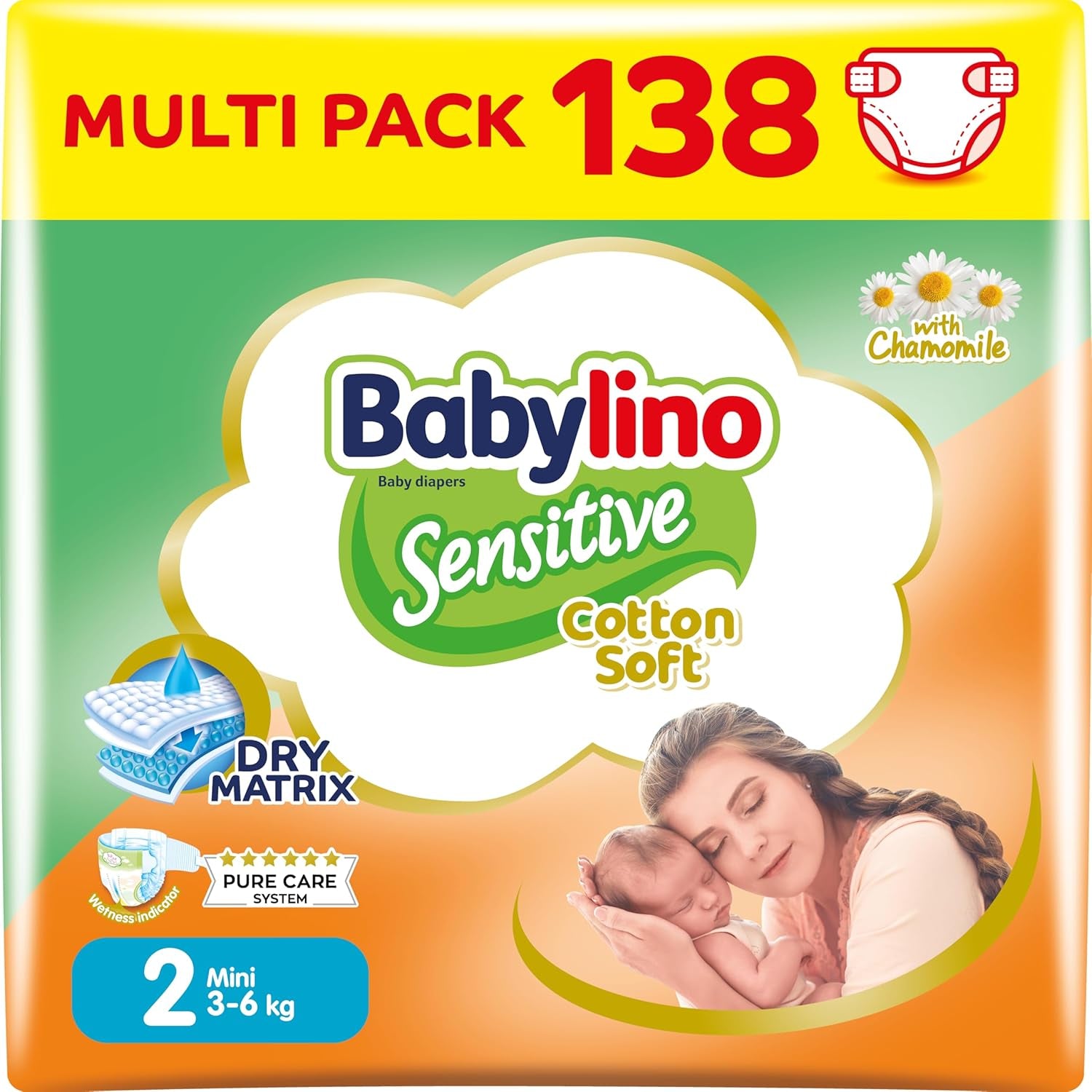 Pannolini per bambini sensibili, taglia 1, neonato (2-5 kg), 26 pezzi