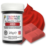 Colorante alimentare Sugarflair Colourflex Extra Paste, rosso - Colorante alimentare commestibile per crema al burro, cioccolato, pasta di zucchero, glassa, fondente, miscele per torte, impasti e altro - 25 g