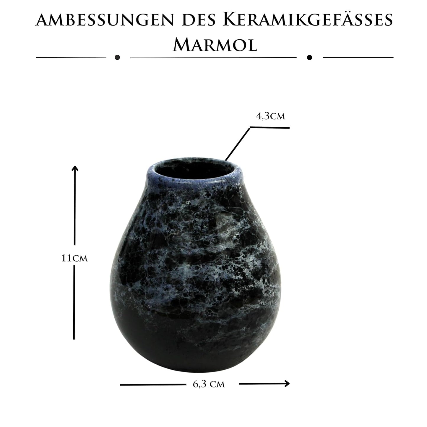 Set da tè Yerba Mate per 2 persone – Mas Energia Guarana 400 g – Tazza in ceramica Marmol Blue 350 ml – Bombilla in acciaio inossidabile 19 cm – Tè sfuso 2 x 200 g