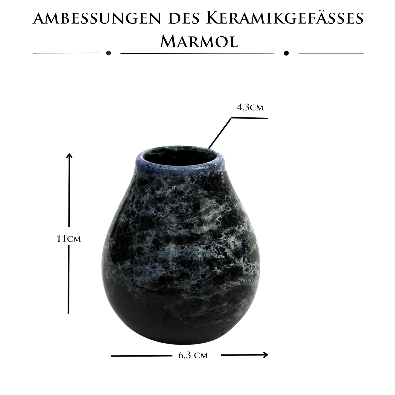 Set da tè Yerba Mate per 2 persone – Mas Energia Guarana 400 g – Tazza in ceramica Marmol Blue 350 ml – Bombilla in acciaio inossidabile 19 cm – Tè sfuso 2 x 200 g