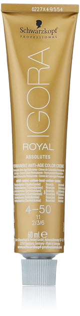 Tintura per capelli Igora Royal Absolute Age Blend, 7-560 Biondo medio cioccolato dorato, 60 ml Naty Shop Tintura per capelli 4-50 Castano dorato medio naturale 60 ml (1 confezione)