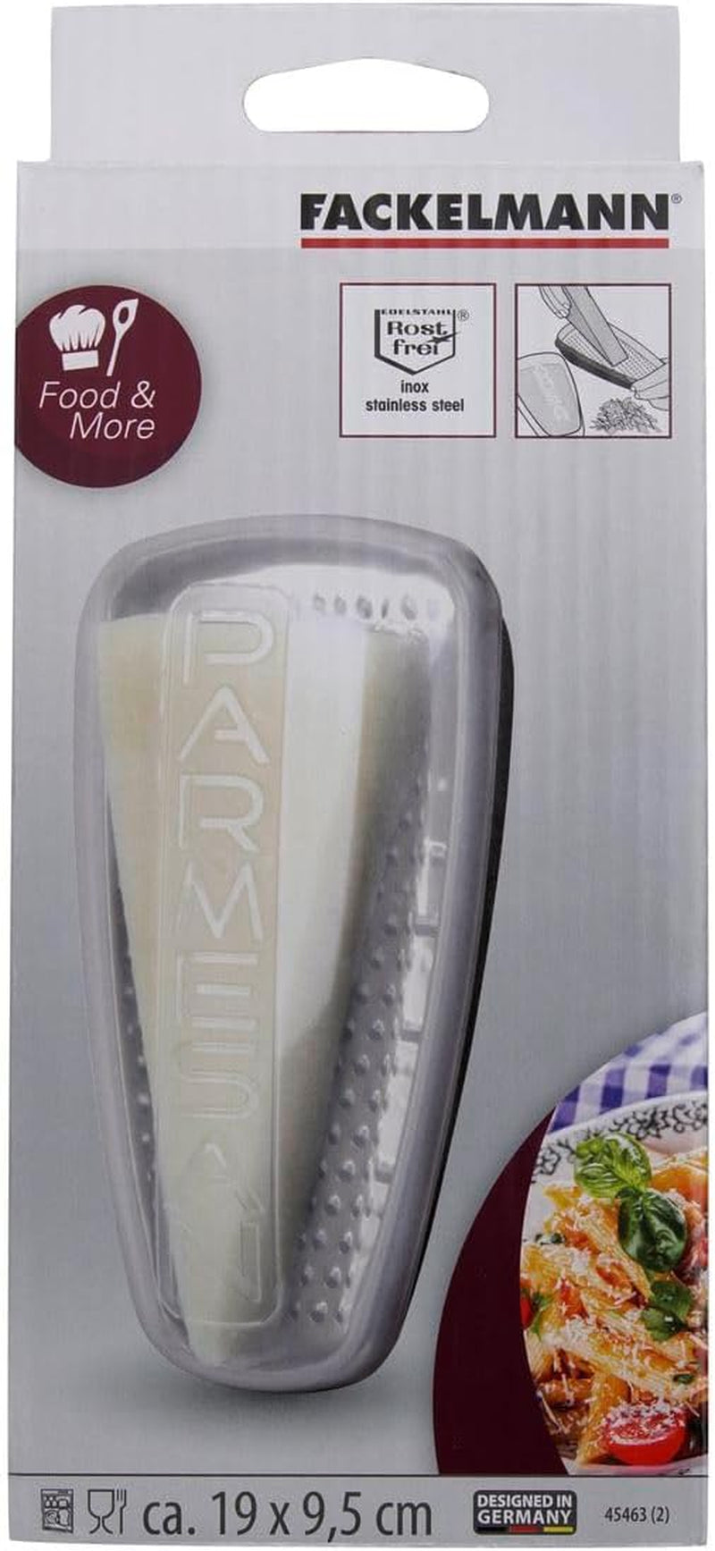FACKELMANN Food&More 45463, Grattugia per parmigiano in acciaio inox con scatola salvafreschezza Pelapatate Naty Shop