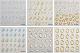 JMEOWIO 6 Black 3D Nagelsticker Goldene Unregelmäßige Geometrische Nail Art Sticker Self-klebend Nagelaufkleber 5D Stereoscopico Dekoration Nageldesign Zubehör