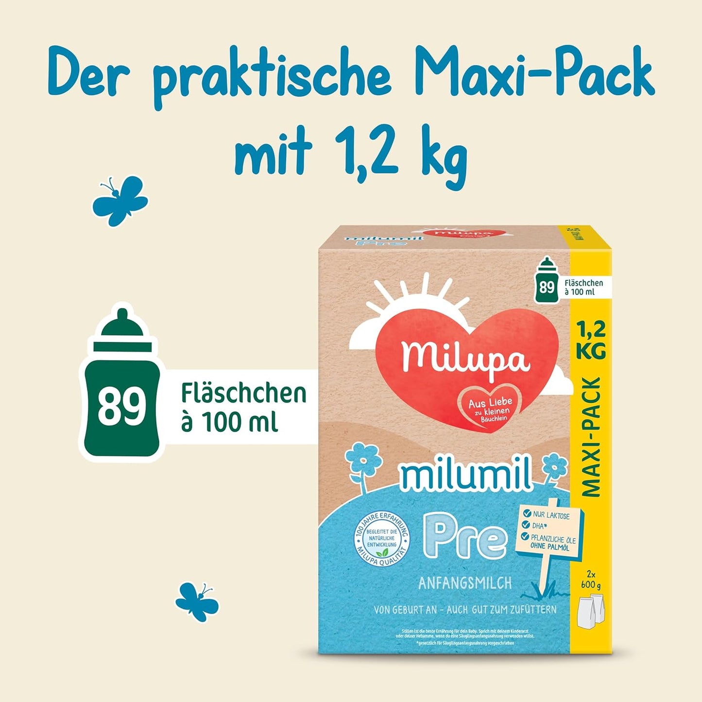 Milupa Milumil Pre, Latte in polvere per neonati - Con importanti nutrienti e senza olio di palma - 800 g Naty Shop