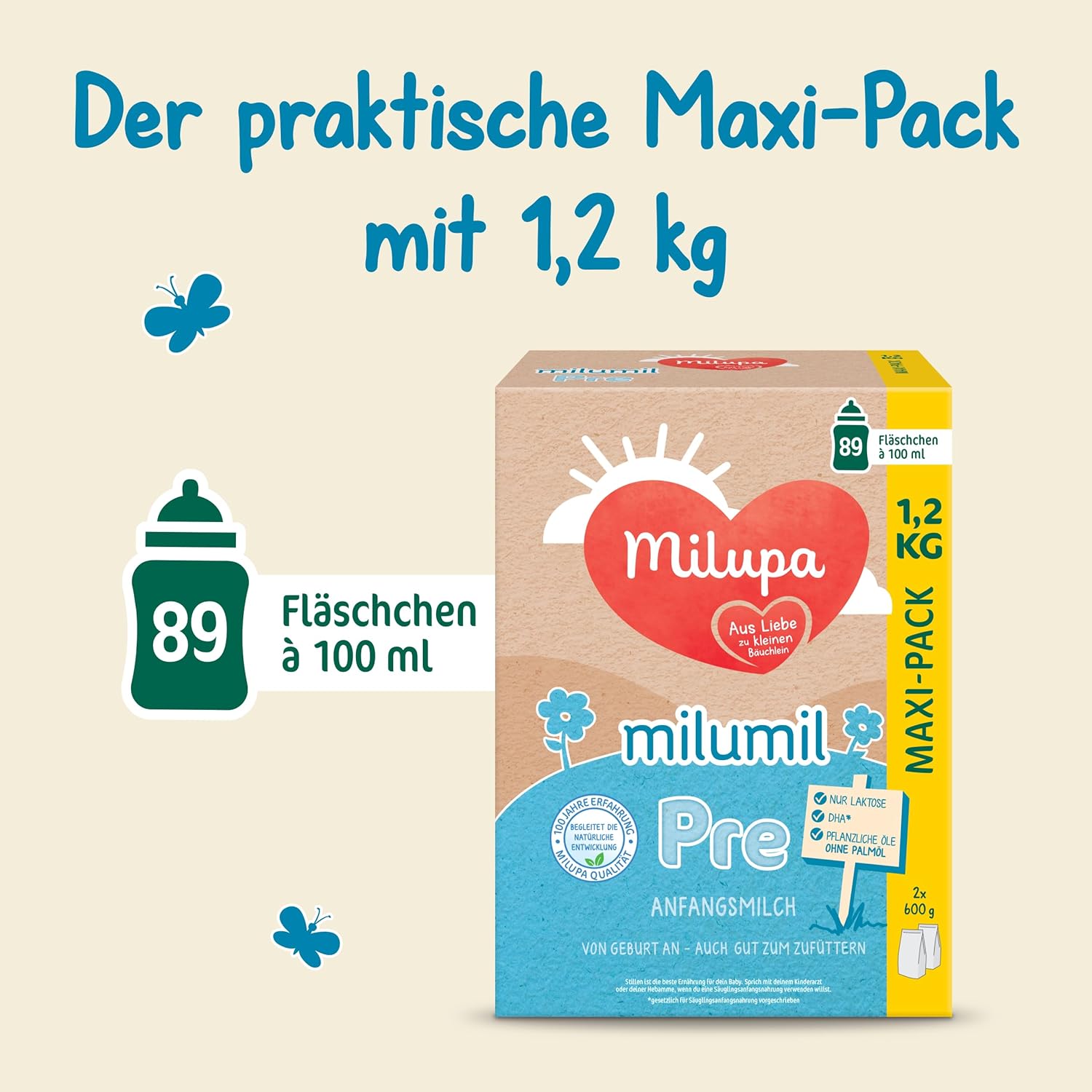 Milupa Milumil Pre, Latte in polvere per neonati - Con importanti nutrienti e senza olio di palma - 800 g Naty Shop