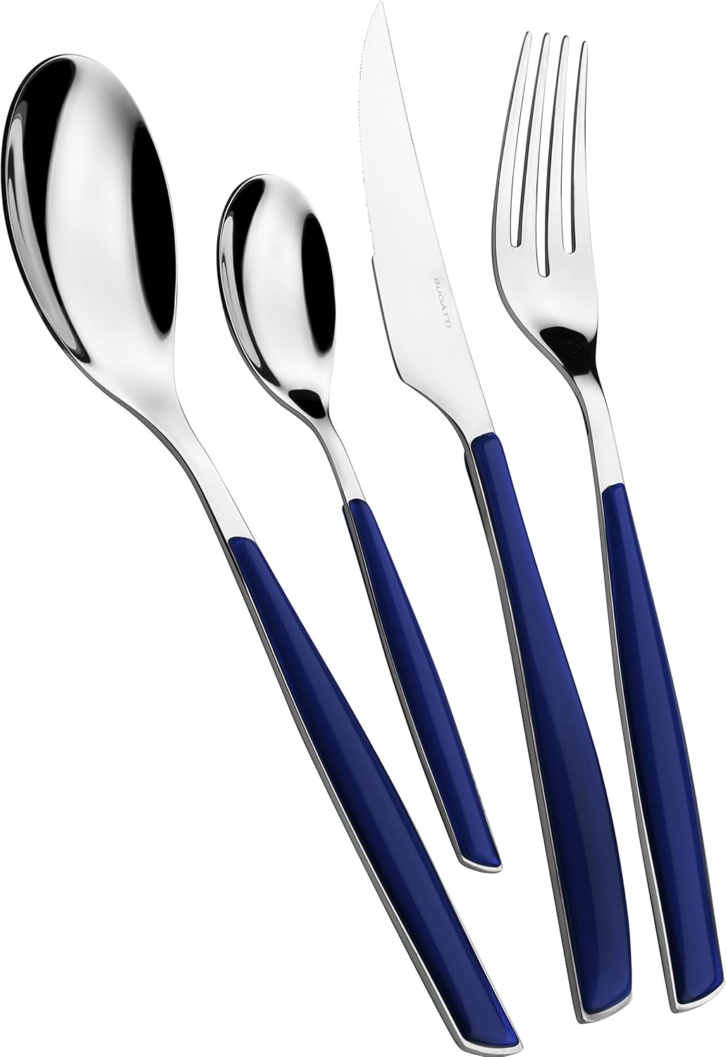 BUGATTI Glamour, Set Posate per 6, 24 Pezzi Acciaio Inossidabile 18/10 Naty Shop Blu Notte