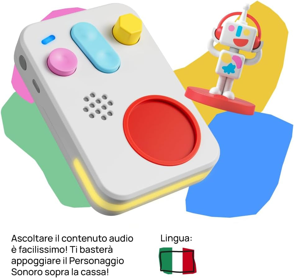 + Narratore interattivo per bambini con contenuti audio da 0 a 10 anni, scatola audio con figura sonora -Io, luce notturna, routine del sonno, gioco didattico musicale, versione italiana Jucarii Bebe Naty Shop