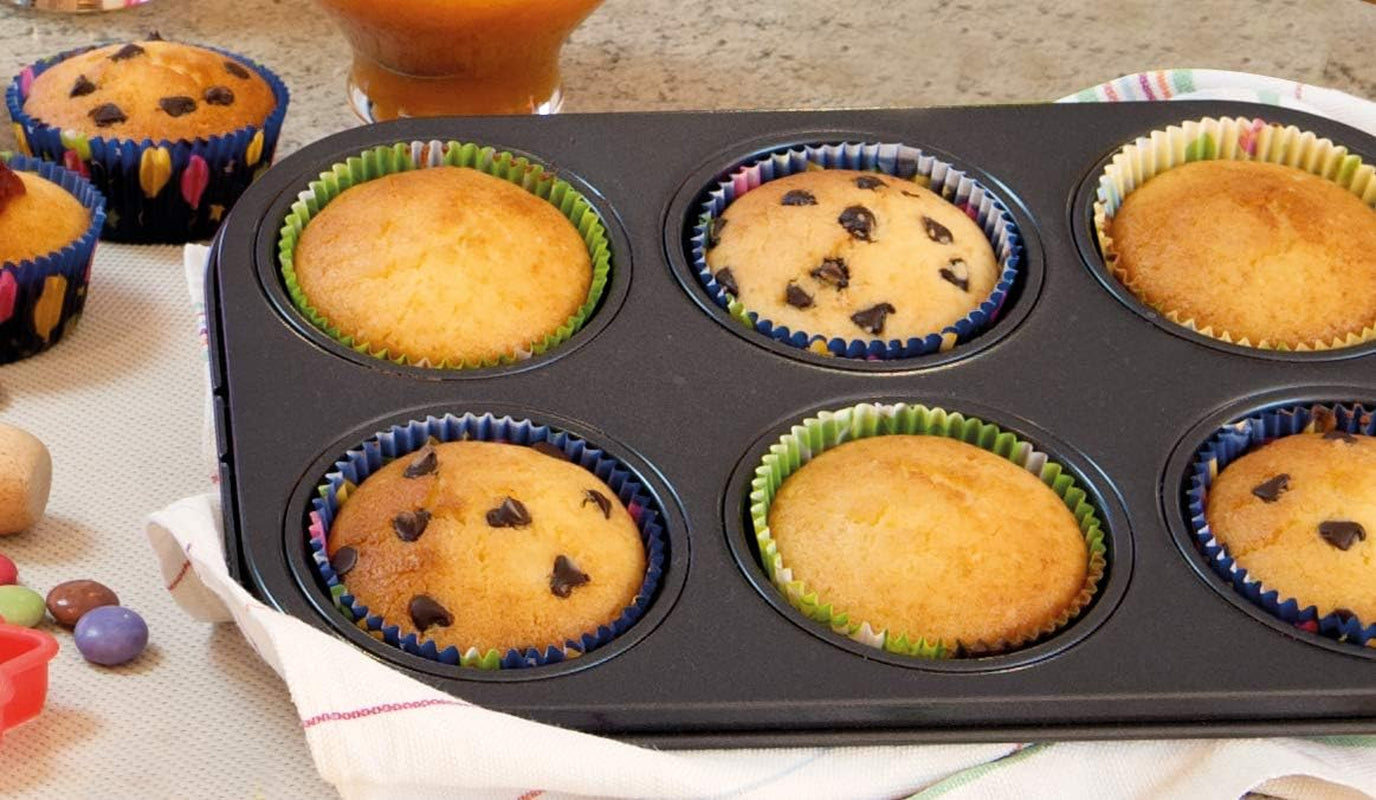 , Forma 6 muffin 18,5x27cm, nere Stampi e teglie per pasticceria Naty Shop